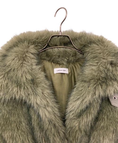 LAGUA GEM（ラグアジェム）LAGUA GEM (ラグアジェム) POCKET POINT FAUX FUR コート グリーン サイズ:Mの古着・服飾アイテム