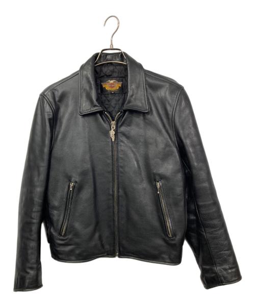 HARLEY-DAVIDSON（ハーレーダビッドソン）HARLEY-DAVIDSON (ハーレーダビッドソン) シングルレザージャケット ブラック サイズ:Sの古着・服飾アイテム