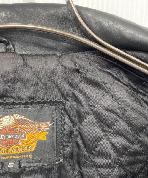 HARLEY-DAVIDSON（ハーレーダビッドソン）HARLEY-DAVIDSON (ハーレーダビッドソン) シングルレザージャケット ブラック サイズ:Sの古着・服飾アイテム