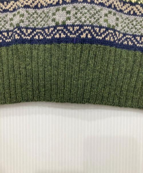 J.PRESS（ジェイプレス）J.PRESS (ジェイプレス) 総柄ニットベスト グリーン サイズ:XLの古着・服飾アイテム