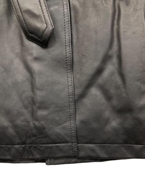 BURBERRY BLACK LABEL（バーバリーブラックレーベル）BURBERRY BLACK LABEL (バーバリーブラックレーベル) ラビットファーラムレザーコート ブラック サイズ:Mの古着・服飾アイテム