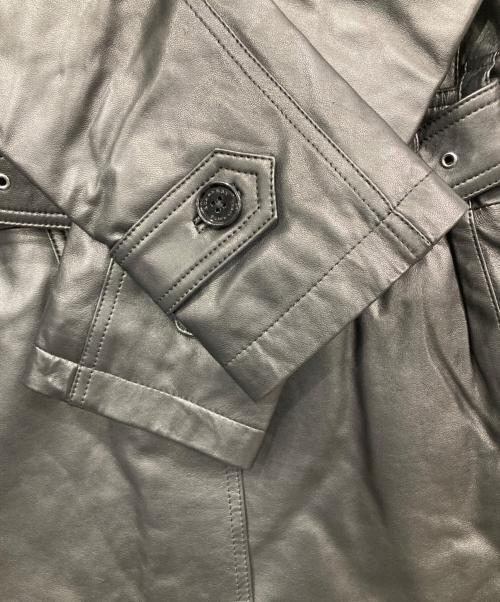 BURBERRY BLACK LABEL（バーバリーブラックレーベル）BURBERRY BLACK LABEL (バーバリーブラックレーベル) ラビットファーラムレザーコート ブラック サイズ:Mの古着・服飾アイテム