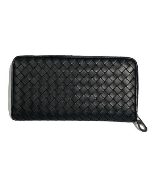 BOTTEGA VENETA（ボッテガベネタ）BOTTEGA VENETA (ボッテガベネタ) イントレチャート長財布 ブラックの古着・服飾アイテム