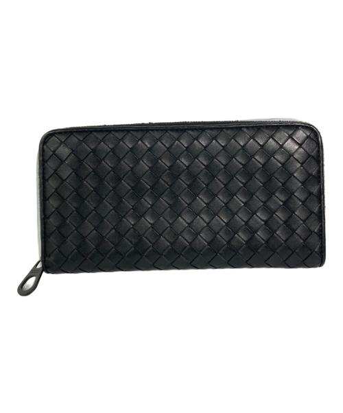 BOTTEGA VENETA（ボッテガベネタ）BOTTEGA VENETA (ボッテガベネタ) イントレチャート長財布 ブラックの古着・服飾アイテム