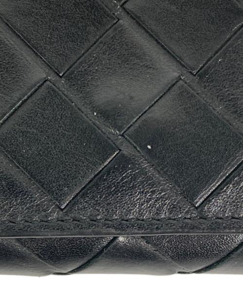 BOTTEGA VENETA（ボッテガベネタ）BOTTEGA VENETA (ボッテガベネタ) マキシイントレチャート3つ折り財布 ブラック×ブルーの古着・服飾アイテム