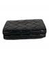 中古・古着 BOTTEGA VENETA (ボッテガベネタ) マキシイントレチャート3つ折り財布 ブラック×ブルー：18000円