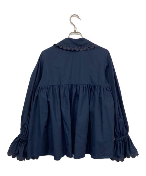 YORI（ヨリ）yori (ヨリ) スカラップトリムブラウス ネイビー サイズ:36の古着・服飾アイテム