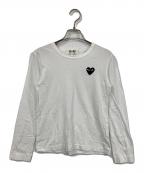 PLAY COMME des GARCONSプレイコムデギャルソン）の古着「ハートワッペン長袖カットソー」｜ホワイト