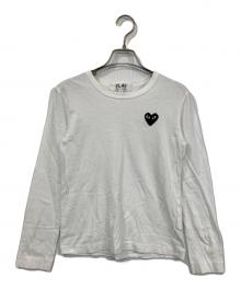 PLAY COMME des GARCONS（プレイコムデギャルソン）の古着「ハートワッペン長袖カットソー」｜ホワイト