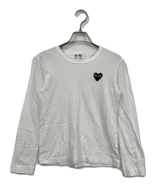 PLAY COMME des GARCONS（プレイコムデギャルソン）PLAY COMME des GARCONS (プレイコムデギャルソン) ハートワッペン長袖カットソー ホワイト サイズ:Sの古着・服飾アイテム