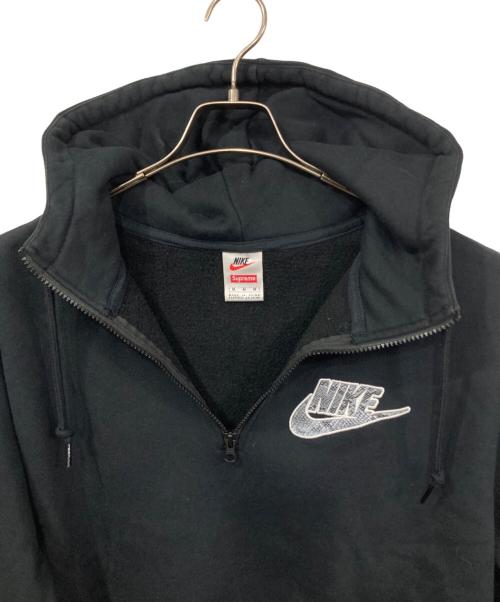 NIKE（ナイキ）NIKE (ナイキ) Supreme (シュプリーム) Half Zip Hooded Sweatshirt ブラック サイズ:Mの古着・服飾アイテム
