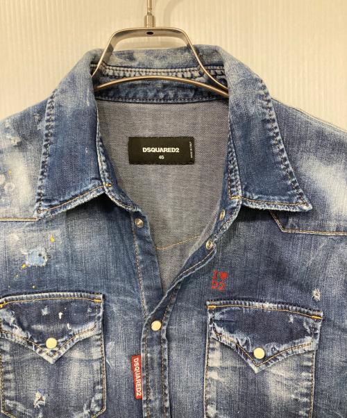 DSQUARED2（ディースクエアード）DSQUARED2 (ディースクエアード) デニムウエスタンシャツ インディゴ サイズ:46の古着・服飾アイテム