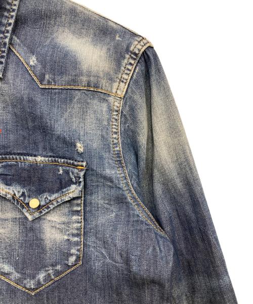 DSQUARED2（ディースクエアード）DSQUARED2 (ディースクエアード) デニムウエスタンシャツ インディゴ サイズ:46の古着・服飾アイテム
