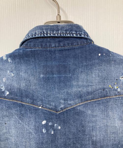 DSQUARED2（ディースクエアード）DSQUARED2 (ディースクエアード) デニムウエスタンシャツ インディゴ サイズ:46の古着・服飾アイテム