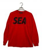 WIND AND SEAウィンダンシー）の古着「SEA L/S T-shirt」｜レッド×ブラック
