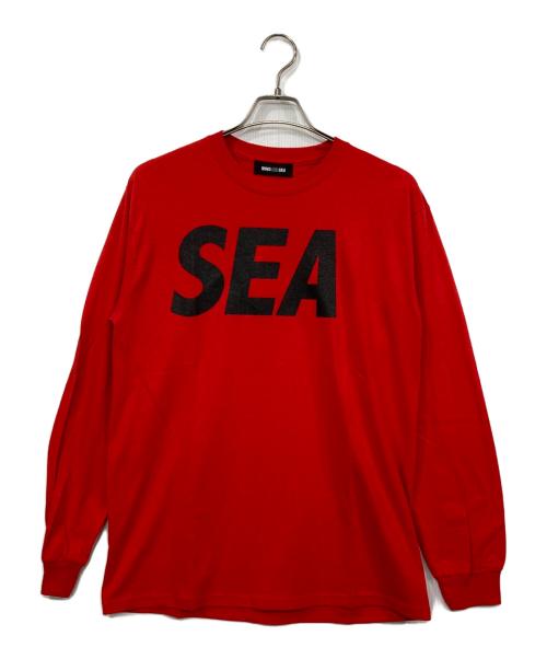 WIND AND SEA（ウィンダンシー）WIND AND SEA (ウィンダンシー) SEA L/S T-shirt レッド×ブラック サイズ:Mの古着・服飾アイテム
