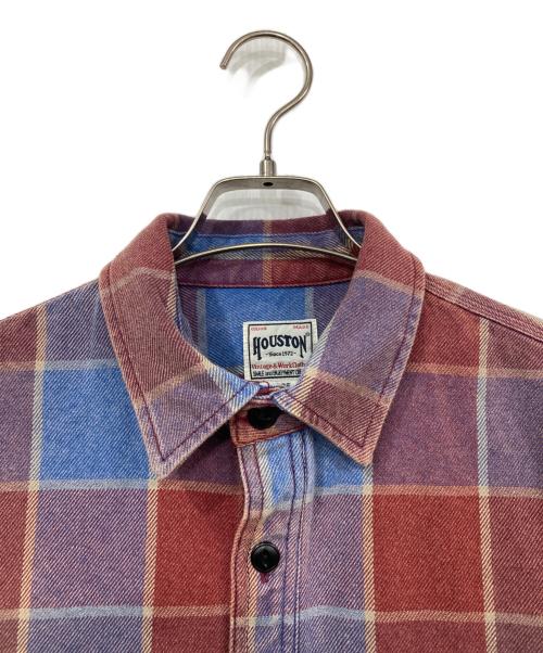 HOUSTON（ヒューストン）HOUSTON (ヒューストン) チェックシャツ レッド×ブルー サイズ:LARGEの古着・服飾アイテム
