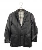 BURBERRY BLACK LABELバーバリーブラックレーベル）の古着「ラムレザーテーラードジャケット」｜ブラック