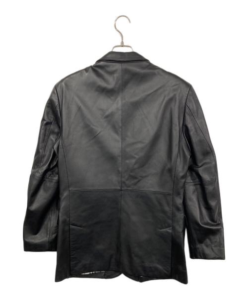 BURBERRY BLACK LABEL（バーバリーブラックレーベル）BURBERRY BLACK LABEL (バーバリーブラックレーベル) ラムレザーテーラードジャケット ブラック サイズ:Mの古着・服飾アイテム