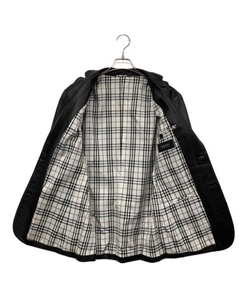 BURBERRY BLACK LABEL（バーバリーブラックレーベル）BURBERRY BLACK LABEL (バーバリーブラックレーベル) ラムレザーテーラードジャケット ブラック サイズ:Mの古着・服飾アイテム