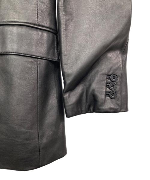 BURBERRY BLACK LABEL（バーバリーブラックレーベル）BURBERRY BLACK LABEL (バーバリーブラックレーベル) ラムレザーテーラードジャケット ブラック サイズ:Mの古着・服飾アイテム