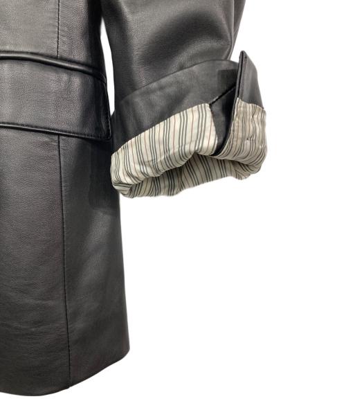 BURBERRY BLACK LABEL（バーバリーブラックレーベル）BURBERRY BLACK LABEL (バーバリーブラックレーベル) ラムレザーテーラードジャケット ブラック サイズ:Mの古着・服飾アイテム