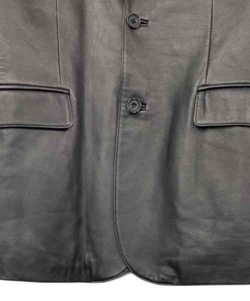 BURBERRY BLACK LABEL（バーバリーブラックレーベル）BURBERRY BLACK LABEL (バーバリーブラックレーベル) ラムレザーテーラードジャケット ブラック サイズ:Mの古着・服飾アイテム