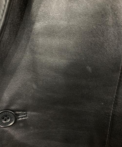 BURBERRY BLACK LABEL（バーバリーブラックレーベル）BURBERRY BLACK LABEL (バーバリーブラックレーベル) ラムレザーテーラードジャケット ブラック サイズ:Mの古着・服飾アイテム