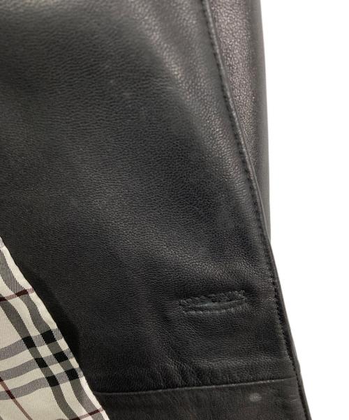 BURBERRY BLACK LABEL（バーバリーブラックレーベル）BURBERRY BLACK LABEL (バーバリーブラックレーベル) ラムレザーテーラードジャケット ブラック サイズ:Mの古着・服飾アイテム