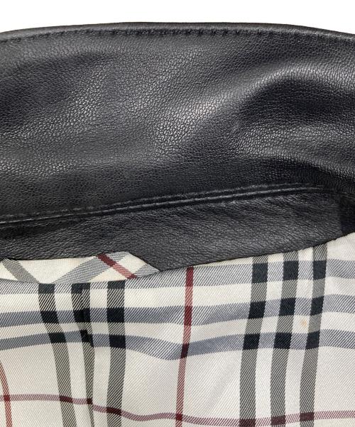 BURBERRY BLACK LABEL（バーバリーブラックレーベル）BURBERRY BLACK LABEL (バーバリーブラックレーベル) ラムレザーテーラードジャケット ブラック サイズ:Mの古着・服飾アイテム