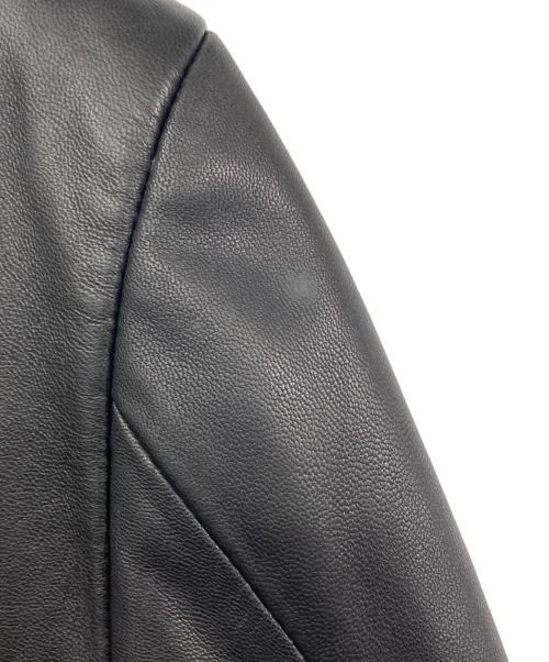 BURBERRY BLACK LABEL（バーバリーブラックレーベル）BURBERRY BLACK LABEL (バーバリーブラックレーベル) ラムレザーテーラードジャケット ブラック サイズ:Mの古着・服飾アイテム