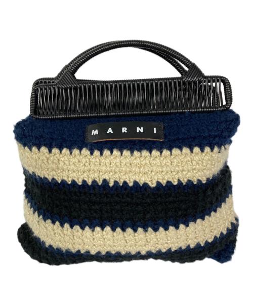 MARNI（マルニ）MARNI (マルニ) ハンドバッグ ネイビー×ホワイトの古着・服飾アイテム
