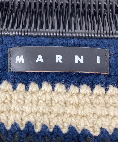 MARNI（マルニ）MARNI (マルニ) ハンドバッグ ネイビー×ホワイトの古着・服飾アイテム