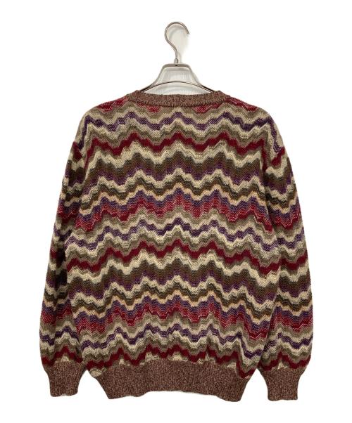 missoni（ミッソーニ）MISSONI (ミッソーニ) モヘア混幾何学柄ニット ブラウン サイズ:12の古着・服飾アイテム