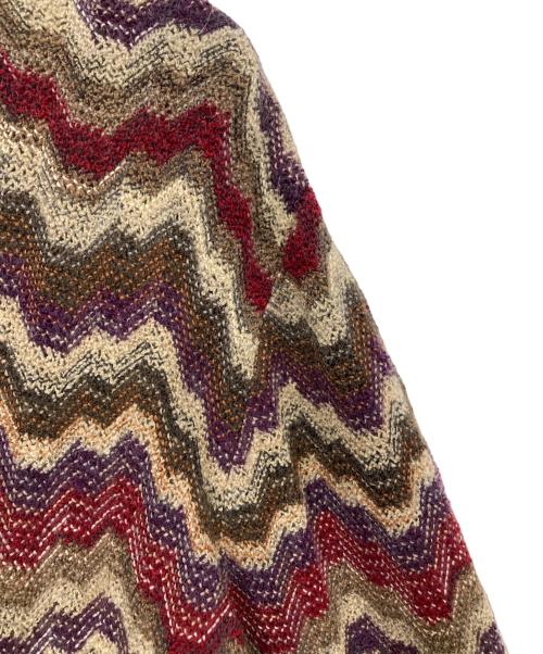 missoni（ミッソーニ）MISSONI (ミッソーニ) モヘア混幾何学柄ニット ブラウン サイズ:12の古着・服飾アイテム