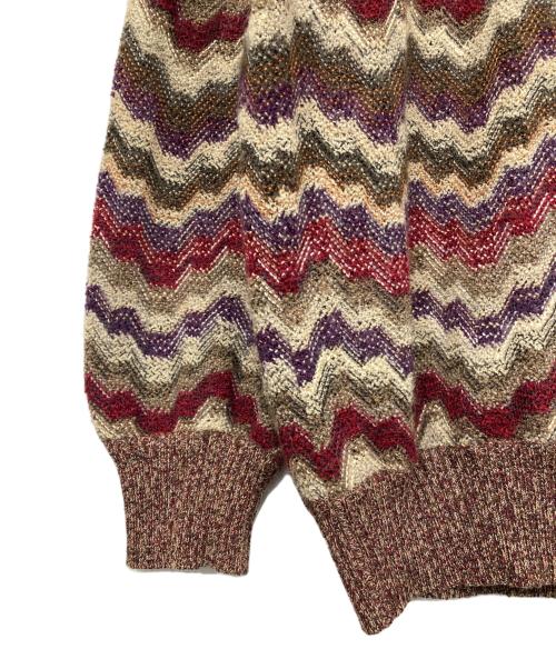 missoni（ミッソーニ）MISSONI (ミッソーニ) モヘア混幾何学柄ニット ブラウン サイズ:12の古着・服飾アイテム