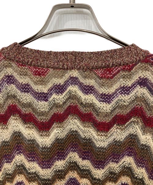 missoni（ミッソーニ）MISSONI (ミッソーニ) モヘア混幾何学柄ニット ブラウン サイズ:12の古着・服飾アイテム