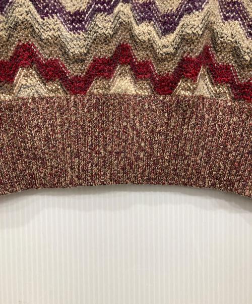 missoni（ミッソーニ）MISSONI (ミッソーニ) モヘア混幾何学柄ニット ブラウン サイズ:12の古着・服飾アイテム