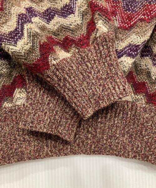missoni（ミッソーニ）MISSONI (ミッソーニ) モヘア混幾何学柄ニット ブラウン サイズ:12の古着・服飾アイテム
