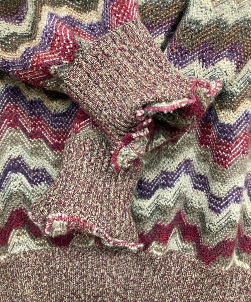 missoni（ミッソーニ）MISSONI (ミッソーニ) モヘア混幾何学柄ニット ブラウン サイズ:12の古着・服飾アイテム