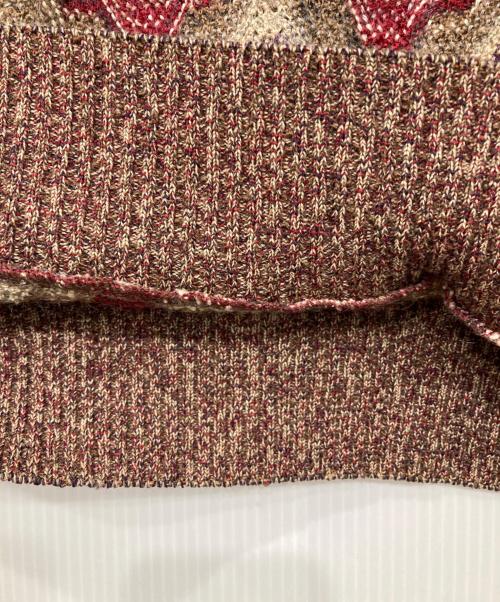 missoni（ミッソーニ）MISSONI (ミッソーニ) モヘア混幾何学柄ニット ブラウン サイズ:12の古着・服飾アイテム