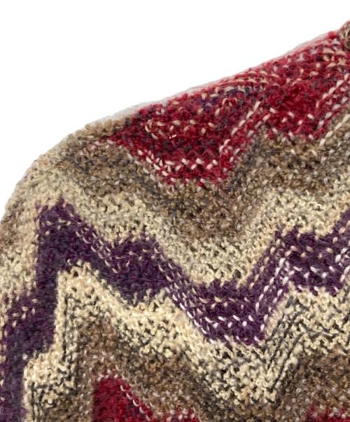 missoni（ミッソーニ）MISSONI (ミッソーニ) モヘア混幾何学柄ニット ブラウン サイズ:12の古着・服飾アイテム