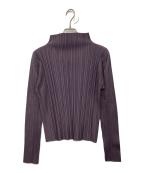 PLEATS PLEASEプリーツプリーズ）の古着「SOFT PLEATS ハイネック長袖カットソー」｜パープル