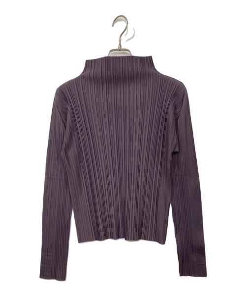 PLEATS PLEASE（プリーツプリーズ）PLEATS PLEASE (プリーツプリーズ) SOFT PLEATS ハイネック長袖カットソー パープル サイズ:表記なしの古着・服飾アイテム