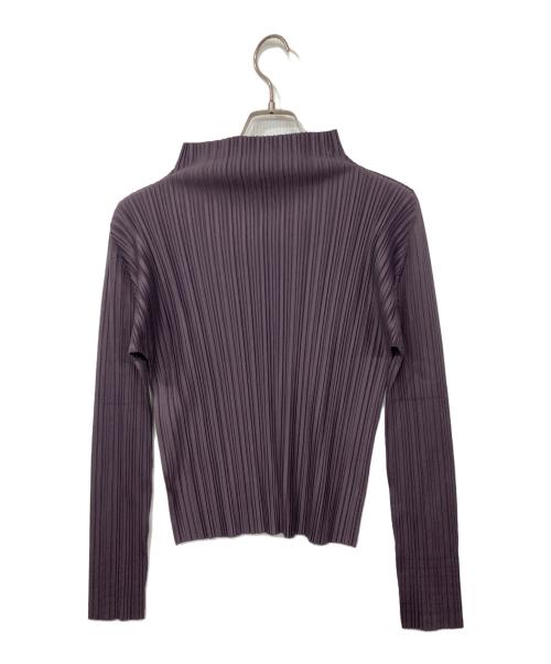 PLEATS PLEASE（プリーツプリーズ）PLEATS PLEASE (プリーツプリーズ) SOFT PLEATS ハイネック長袖カットソー パープル サイズ:表記なしの古着・服飾アイテム
