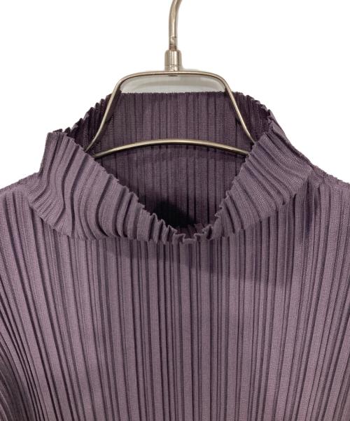 PLEATS PLEASE（プリーツプリーズ）PLEATS PLEASE (プリーツプリーズ) SOFT PLEATS ハイネック長袖カットソー パープル サイズ:表記なしの古着・服飾アイテム