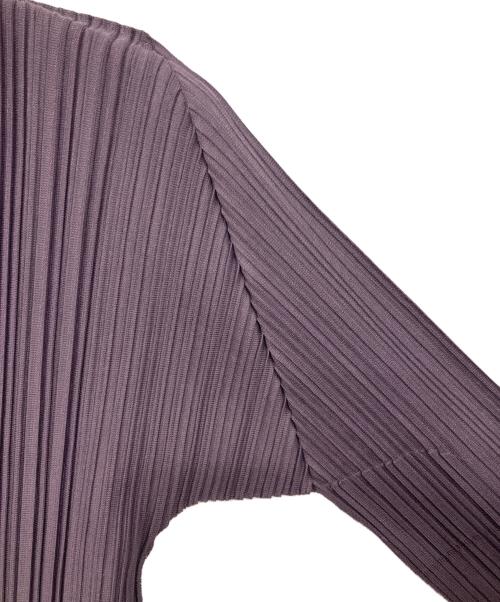 PLEATS PLEASE（プリーツプリーズ）PLEATS PLEASE (プリーツプリーズ) SOFT PLEATS ハイネック長袖カットソー パープル サイズ:表記なしの古着・服飾アイテム