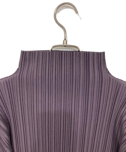 PLEATS PLEASE（プリーツプリーズ）PLEATS PLEASE (プリーツプリーズ) SOFT PLEATS ハイネック長袖カットソー パープル サイズ:表記なしの古着・服飾アイテム