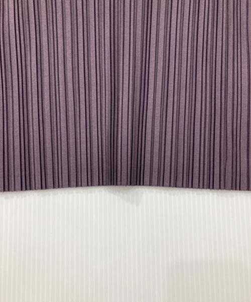 PLEATS PLEASE（プリーツプリーズ）PLEATS PLEASE (プリーツプリーズ) SOFT PLEATS ハイネック長袖カットソー パープル サイズ:表記なしの古着・服飾アイテム
