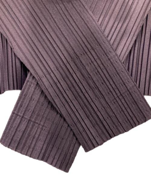 PLEATS PLEASE（プリーツプリーズ）PLEATS PLEASE (プリーツプリーズ) SOFT PLEATS ハイネック長袖カットソー パープル サイズ:表記なしの古着・服飾アイテム